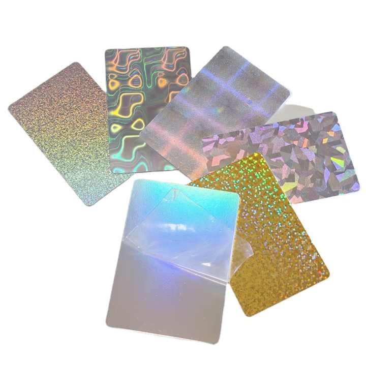 holographic plastic cards Naughty Dog and Liquid Cat Set Holographic Printing, Prismatic Rainbow Finishes