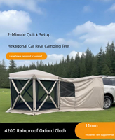 Carpa de Camping Grande de Lujo, Impermeable, de Tela Oxford, con Una Habitación y Sala de Estar, de Fibra de Vidrio, de Apertura Rápida para Familias Grandes, para las Cuatro Estaciones