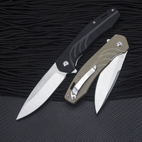 Couteau pliant D2 lame en acier G10 couteau à manche noir EDC Camping couteaux d'extérieur