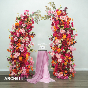 Arche décorative en soie faite à la main DKB style Forêt avec fleurs et plantes pour toile de fond de scène événementielle et décoration de fête d'anniversaire - Product Image 3