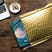 Enveloppe imprimée personnalisée, sac de courrier, colis d'expédition argenté, enveloppe postale en poly bulle pour l'emballage