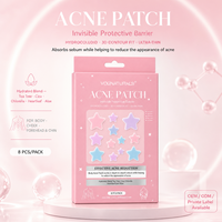 Patch anti-acné respirant ultra-fin pour le visage, à l'acide salicylique, à l'huile d'arbre à thé, au Cica et à l'aloe vera, en forme d'étoile, pour usage quotidien, marque privée, OEM ODM