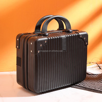 Couleur noire 14 pouces abs matériel mini valise de transport ensemble coque dure