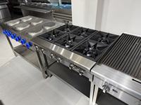 Cuisinière à gaz commerciale OUTE 36 pouces, 6 brûleurs, robuste, en acier inoxydable, mode de réduction du bruit, mode d'économie d'énergie pour restaurant