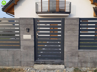 Portail battant simple en aluminium à design moderne personnalisé, clôture de ferme, modélisation 3D - Écologique, résistant à la décomposition et à la corrosion, pour jardin