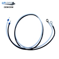 Câble d'alimentation industriel 10AWG THHN en cuivre toronné pour contrôleur de batterie, 36 po (910 mm), blanc/noir, avec bornes à anneaux, 600 V