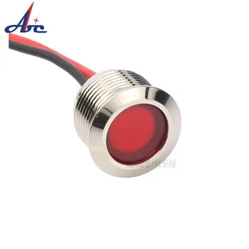 ABILKEEN LED-Druckknopf 6 V 12 V 24 V 220 V mit weißem rotem gelben blauen grünen 6 mm 8 mm 16 mm 22 mm Metall-Anzeigerlicht wasserdicht