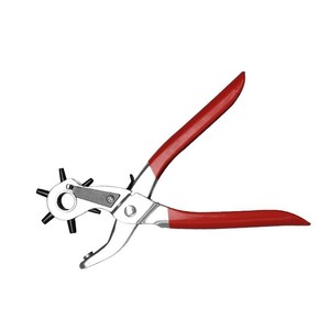 Pince à perforer le cuir Xin Kecheng en acier au chrome, manche rouge, pour outils de bricolage du cuir - Product Image 1