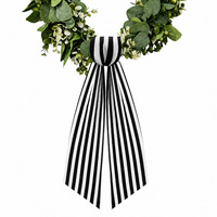 Couronne de Noël personnalisée avec logo, à rayures et bord festonné, style vintage, durable, réutilisable, pour la décoration intérieure