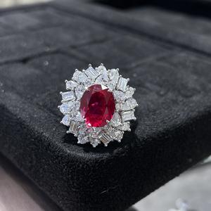 Kultivierter Rubin Gold 925 Silber Damen-Ohrringe Tauben-Hämoglobin Hochwertige Nischen-Halskette Neues Retro Light-Luxury Schmuckset - Product Image 2