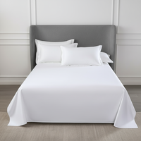 Draps de lit doux pour la peau pour hôtels 5 étoiles, literie de luxe, draps de lit en coton blanc pour hôtels