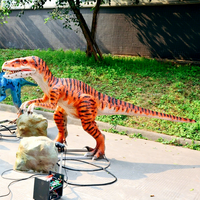 Modèle de dinosaure animatronique réaliste en silicone Cetnology pour attraction publique intérieure