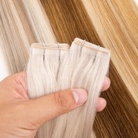 Extensions de cheveux à bandes adhésives Platinum Double Draw, prêtes à l'emploi, en cheveux russes, invisibles, 100% cheveux humains Remy