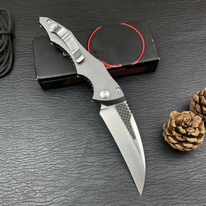 Cuchillo Plegable Táctico <span class=keywords><strong>Eskrima</strong></span> M390 de Acero con Mango de Fibra de Carbono y Titanio Plateado para Defensa Personal y Actividades al Aire Libre - Product Image 5