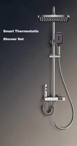 Sistema Doccia Termostatico Multifunzione con Display Digitale, Piattaforma di Stoccaggio Intelligente, Valvola in Ceramica, Getto Silky, Accessori Bagno - Product Image 4