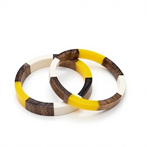 High Quality Fancy Geometric Resin <b>Bracelets</b> Stylish Best <b>White</b> Black & Multicolor Unisex Bangles Classic Wedding Party Woman - Product Image 6
