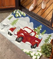 Tapis de porte en polyester imprimé personnalisé pour Noël, revêtement PVC, style moderne, lavable, antidérapant, tailles et couleurs personnalisées pour la prière et les pique-niques