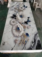 Panneau mural en PVC moderne ignifuge et imperméable, imitation marbre, panneau mural 3D, panneau mural floral pour appartements, salles de bain, maisons
