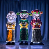 Костюм для выступлений на сцене в виде мультяшной куклы LED с изображением Бога богатства (Цайшэнь) на Китайский Новый год, для взрослых, унисекс, полиэстер