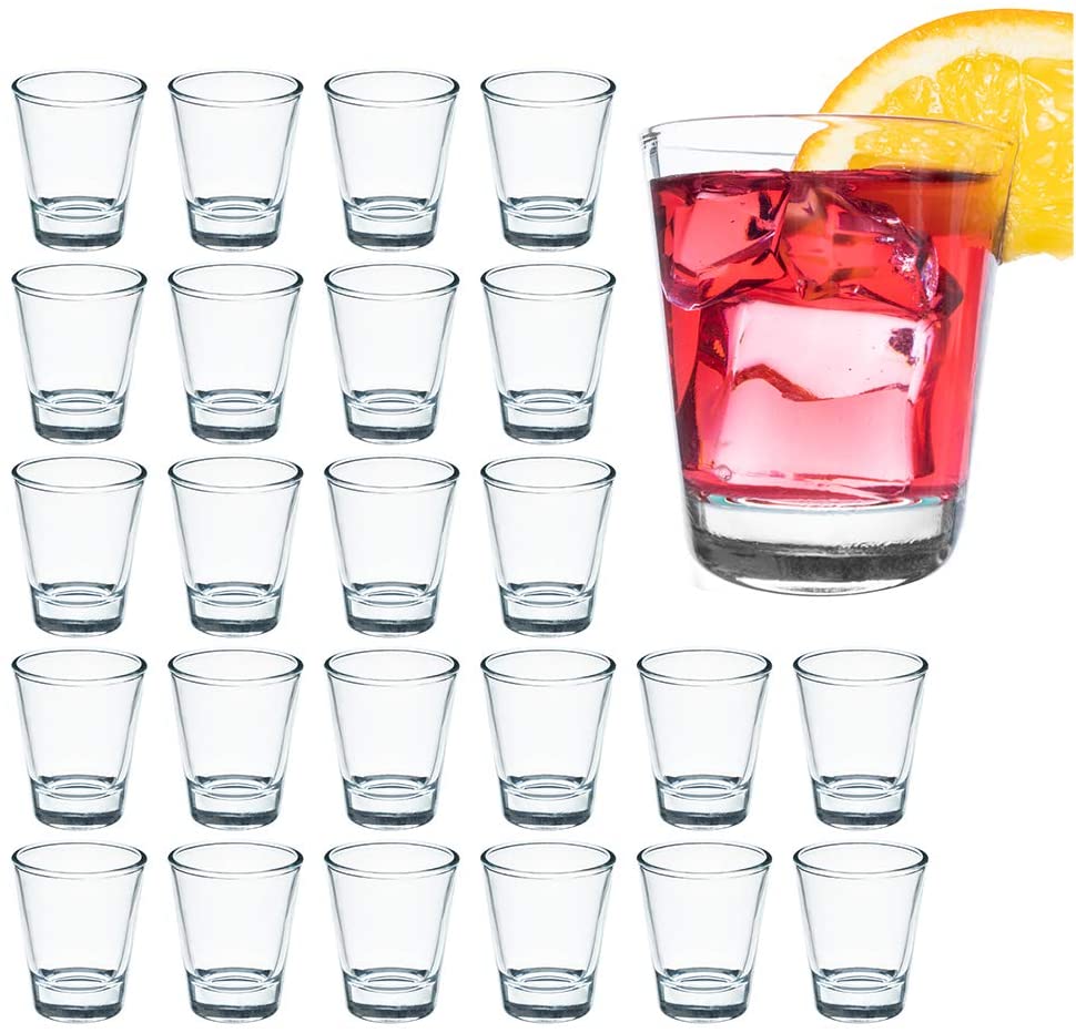 1Oz Shot Glass Set Heavy Base Clear Shot Glass Great for Whisky Brandy Vodka Shot Set