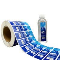 Étiquette de bouteille en plastique Logo personnalisé étiquette autocollante Double face pour bouteille d'eau minérale