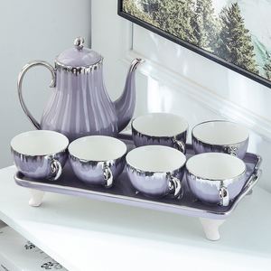 Juego de Tazas y Tetera de Cerámica de Lujo, 6 Piezas, Personalizado, para Fiestas <span class=keywords><strong>en</strong></span> Casa - Product Image 4