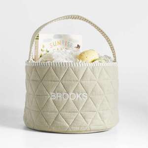 Cesta de conejito de Pascua personalizada huevos caza algodón Pinchy Rosa acolchado cesta de Pascua para niños caza de dulces - Product Image 4