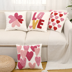 Algodón Tufted Día de San Valentín Amor Cojines decorativos Funda para la sala de estar - Product Image 1