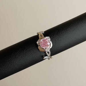 Charme en argent sterling S925, fabrication de bijoux de mode, zircon classique, personnalité minimaliste, bague en lave, vente en gros pour bijoux pour femmes - Product Image 3