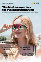 Lunettes de Soleil de Sport pour Vélo Tendance Nouveauté avec Cadre TR90 pour l'Extérieur, Brevet de Conception Privée, Protection UV400, Logo Personnalisé