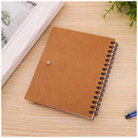 Cuaderno de papel Kraft, libro de bobina con bolígrafo, notas adhesivas, Bloc de notas de hojas sueltas, diario, logotipo personalizado