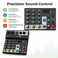 Mini console de mixage audio professionnelle USB en métal à 4 canaux avec effets intégrés pour la production musicale