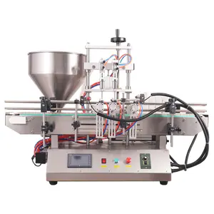 Semi automatic thick paste and liquid durable with mixer and heater hopper adjust filling machine and special customized