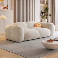 Populaire Ensemble de Canapés Mobilier Salon Canapé Moderne Luxe Velours Doux Blanc Designer Sofa Nuage Tissu Élégant pour Maison