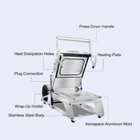 Verpakkingsmachine voor voedselbakjes, kleine plastic bakjes, plaatsealmachine, bakjes-heatsealer