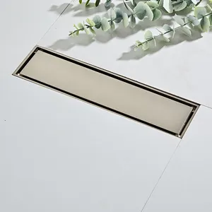 Yundoom filtro de desodorante linear, logotipo personalizado banheiro coador desodorante de bronze através do escorredor de assoalho retangular de concreto