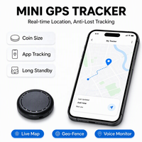 Mini traceur GPS rond de taille pièce, longue autonomie, suivi en temps réel, géolocalisation, surveillance vocale, anti-perte