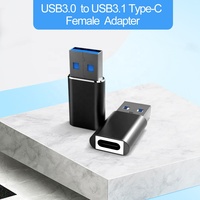 Adaptateur USB Type-C Femelle vers USB-A 3.0 Mâle, Charge Rapide 3A, Connecteurs Nickelés, Tressage en Alliage d'Aluminium pour Téléphones Mobiles et Appareils Photo