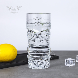 Taza de Vidrio <span class=keywords><strong>Tiki</strong></span> de Diseño Novedoso de 430 ml, Taza de Cristal Transparente Estilo Hawaiano para Fiestas en Casa, Vaso para Beber Cócteles Sin Plomo - Product Image 3
