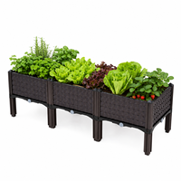 Jardinière sur pieds en plastique avec trous de drainage pour fleurs et légumes, application extérieure pratique en serre, pas besoin de s'agenouiller