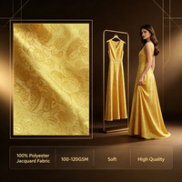 Tissu Jacquard de Luxe Direct Usine 100% Polyester Poids Moyen Respirant Durable Grammage Personnalisé pour Robe et Vêtement Femme