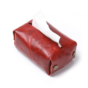 Caja <span class=keywords><strong>de</strong></span> Cuero Vacuno Hecha a Mano, Curtida al Vegetal, Creativa Bolsa <span class=keywords><strong>de</strong></span> Almacenamiento para Coche y Caja <span class=keywords><strong>de</strong></span> Pañuelos para el Hogar, Impermeable, para Hombres y Mujeres - Product Image 4