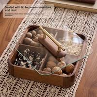 Nouveau plateau de fruits en bois massif de Style chinois ménage divisé fin d'année fruits et noix assiette à bonbons plat boîte de rangement pour les fêtes