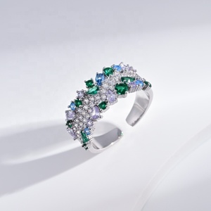 Custom plata 925 Sterling <b>Silver</b> engagement green <b>ring</b> marriage chunky dainty 18k gold plated vintage <b>emerald</b> <b>rings</b> for women - Product Image 1