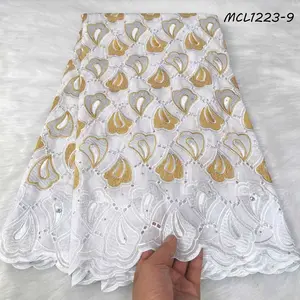 Mikemycall yeni tasarım nijeryalı kumaşlar İsviçre vual dantel DHL kargo parti için peçe ile 5 + 2 metre düğün elbisesi