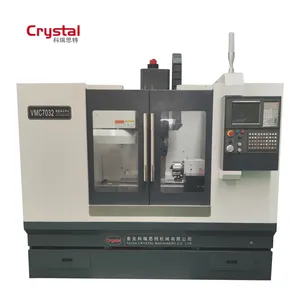 Cristal 3 eixos vertical cnc máquina de fresagem com ferramenta automática carregador vmc7032