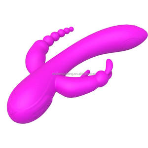 All'ingrosso Amazon <span class=keywords><strong>G</strong></span> <span class=keywords><strong>Spot</strong></span> femmina tripla testa Dildo per le donne adulti giocattoli del sesso del coniglio vibratore doppia vibrazione masturbatori - Product Image 4