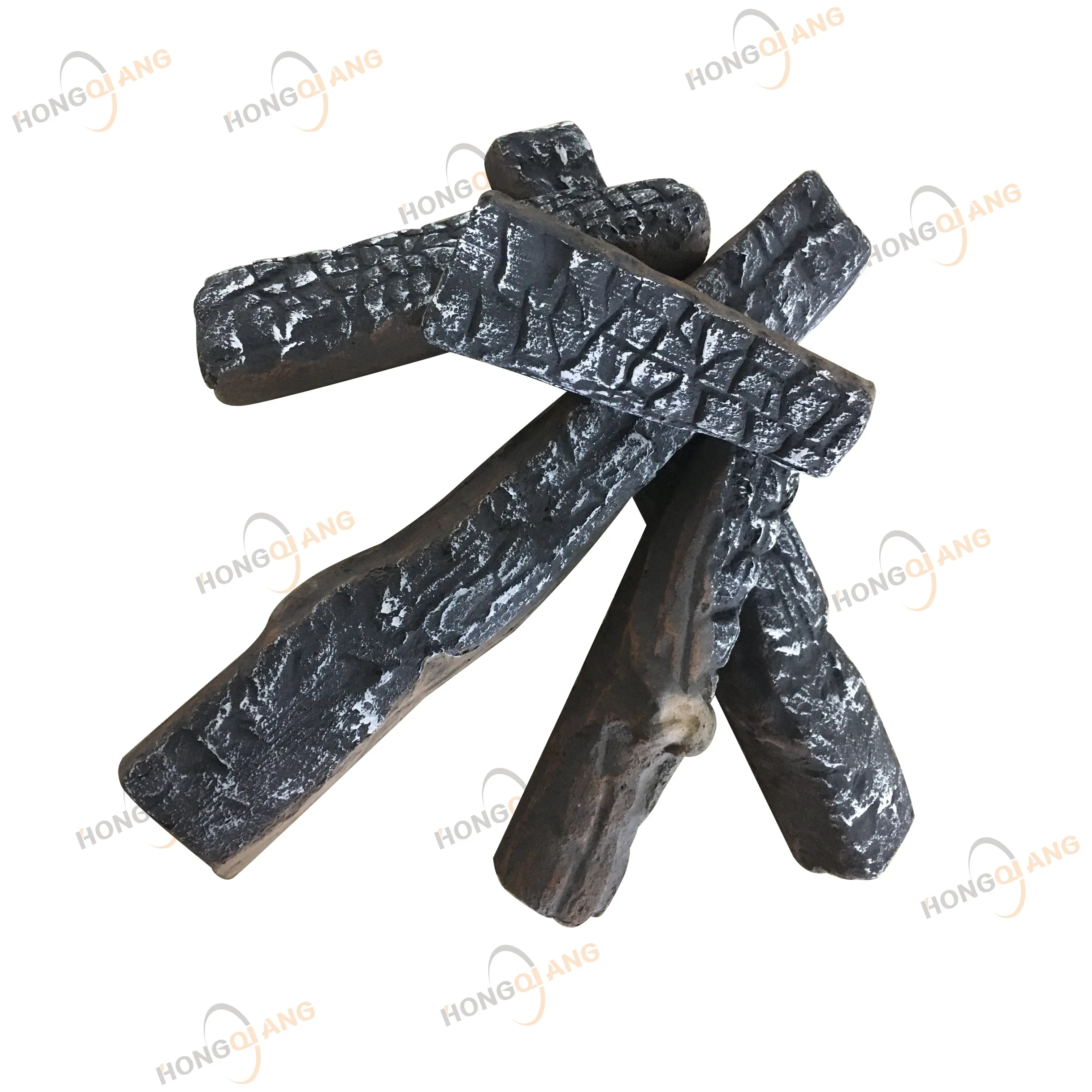 HQCW001 HongQiang Wholesalers Middle East Hot selling Freplace Accessories Ceramic Wood Logs Fire Logs