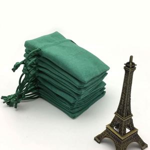 Sac à bijoux en velours doux recyclable, petite pochette à cordon, sac cosmétique en velours coloré en organza, lin, toile, coton - Product Image 3