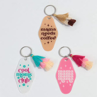 Vente en gros Nouveau Porte-clés créatif personnalisé avec lettres en couleur Porte-clés pour bagages Porte-clés pour hôtel Cadeau Maman Porte-clés en acrylique